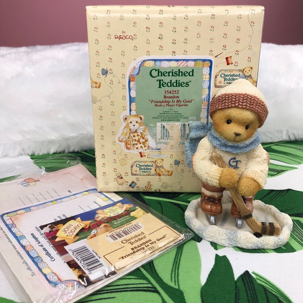 Cherished Teddies ENESCO Brandon “Friendship Is My Goal” Hockey Bear With Box